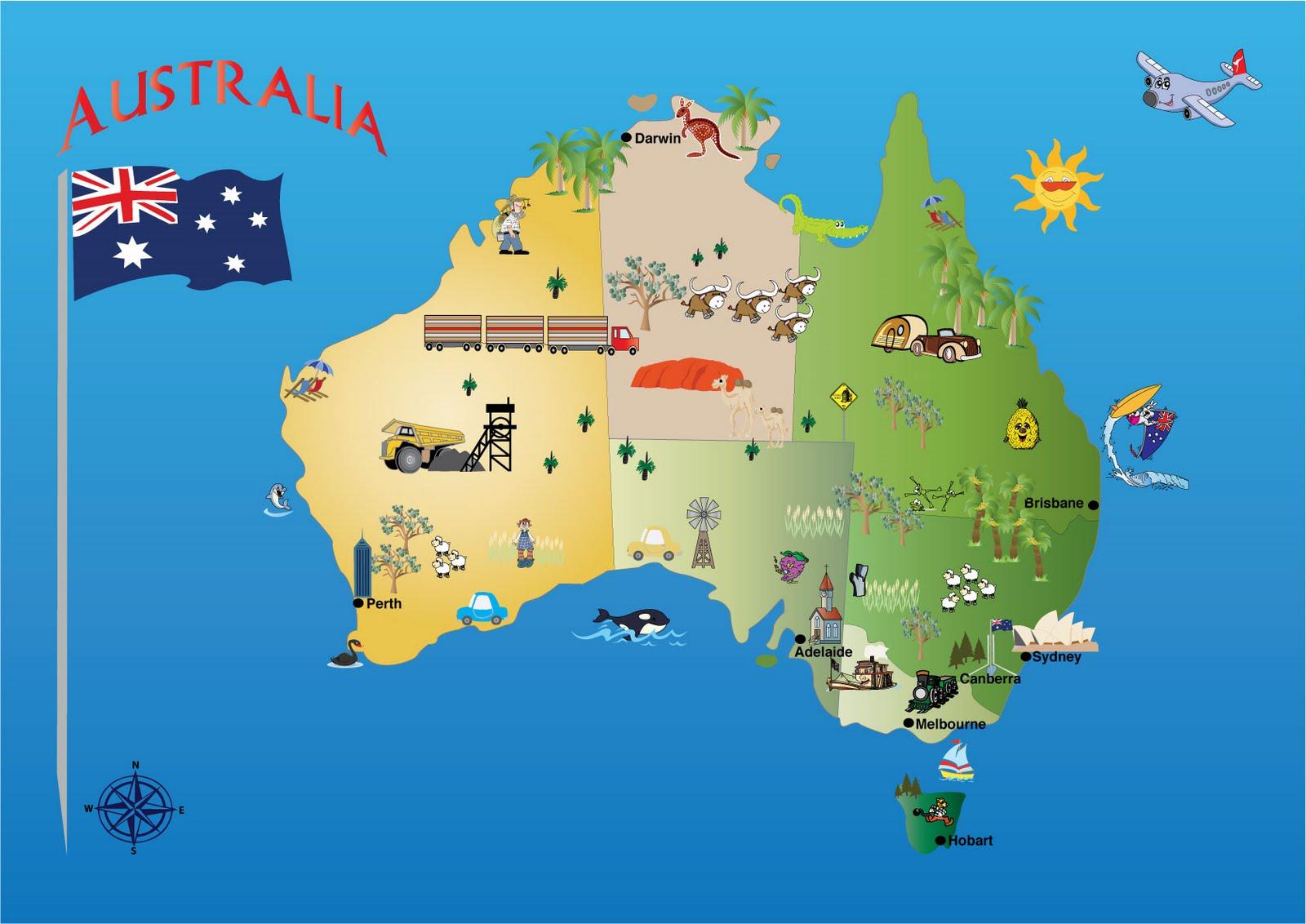 australie carte touristique