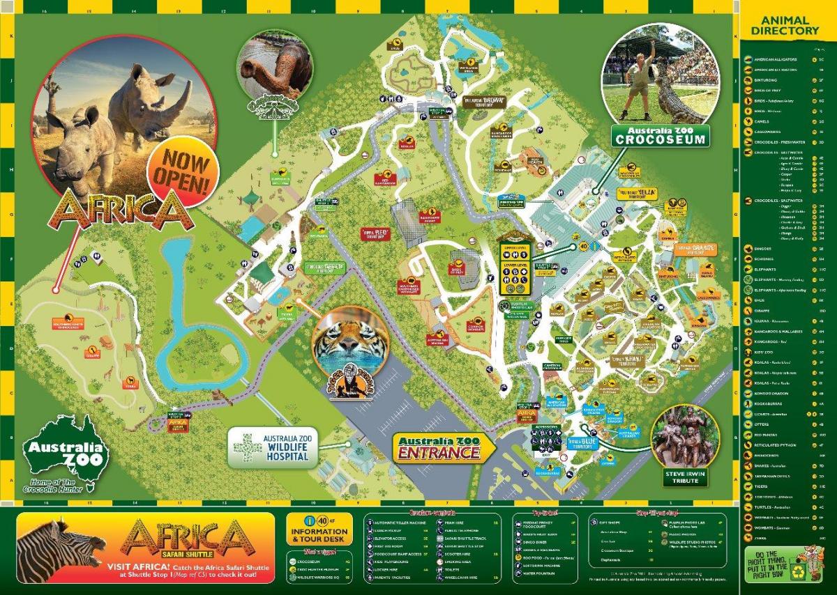 carte de l'Australie zoo