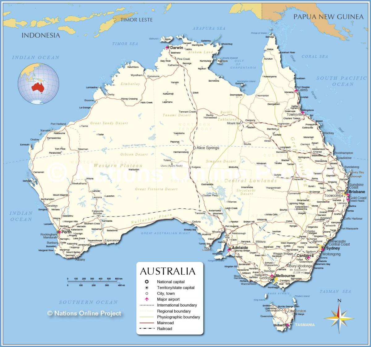 aéroports en Australie à la carte