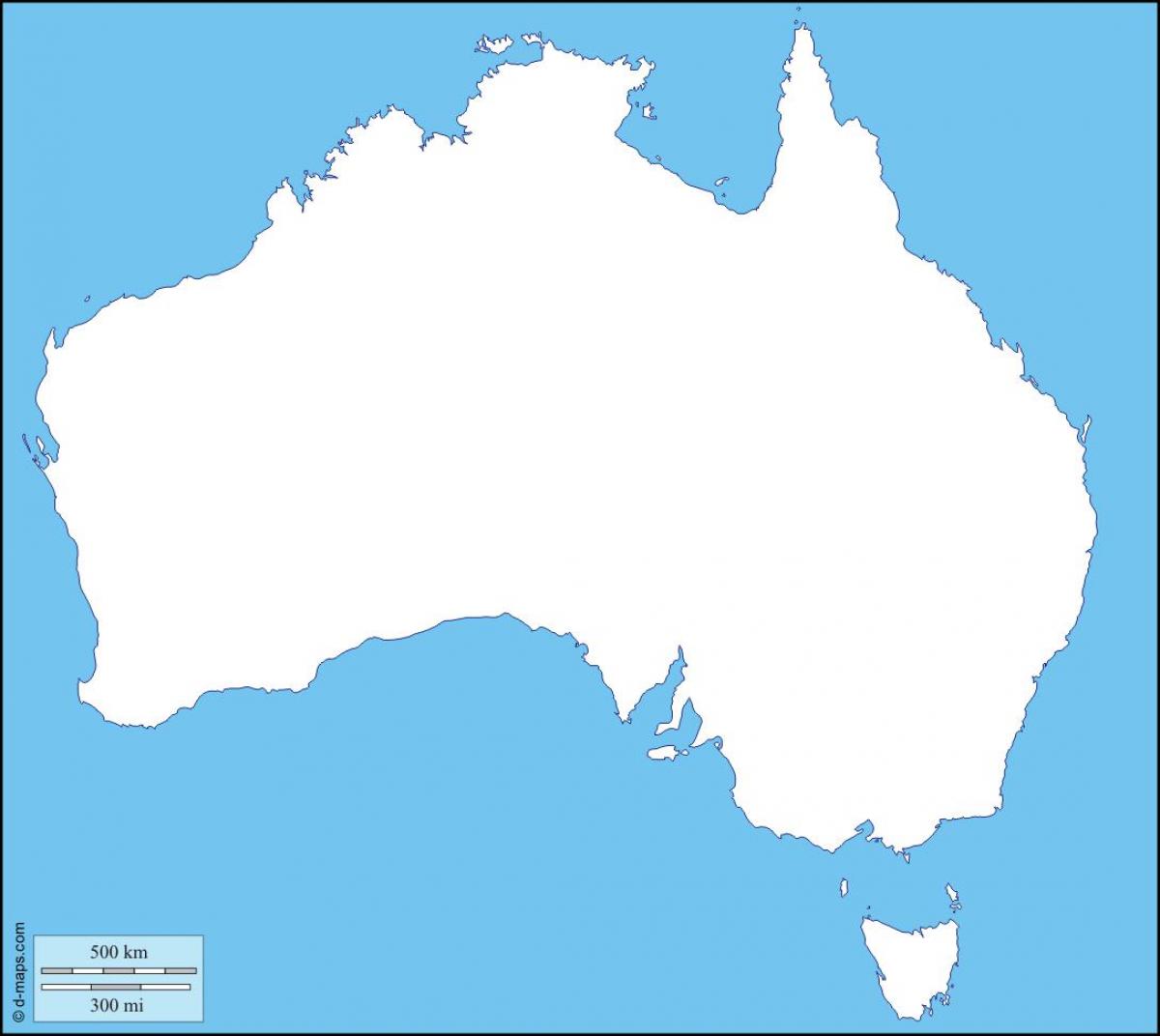 carte de l'Australie contour