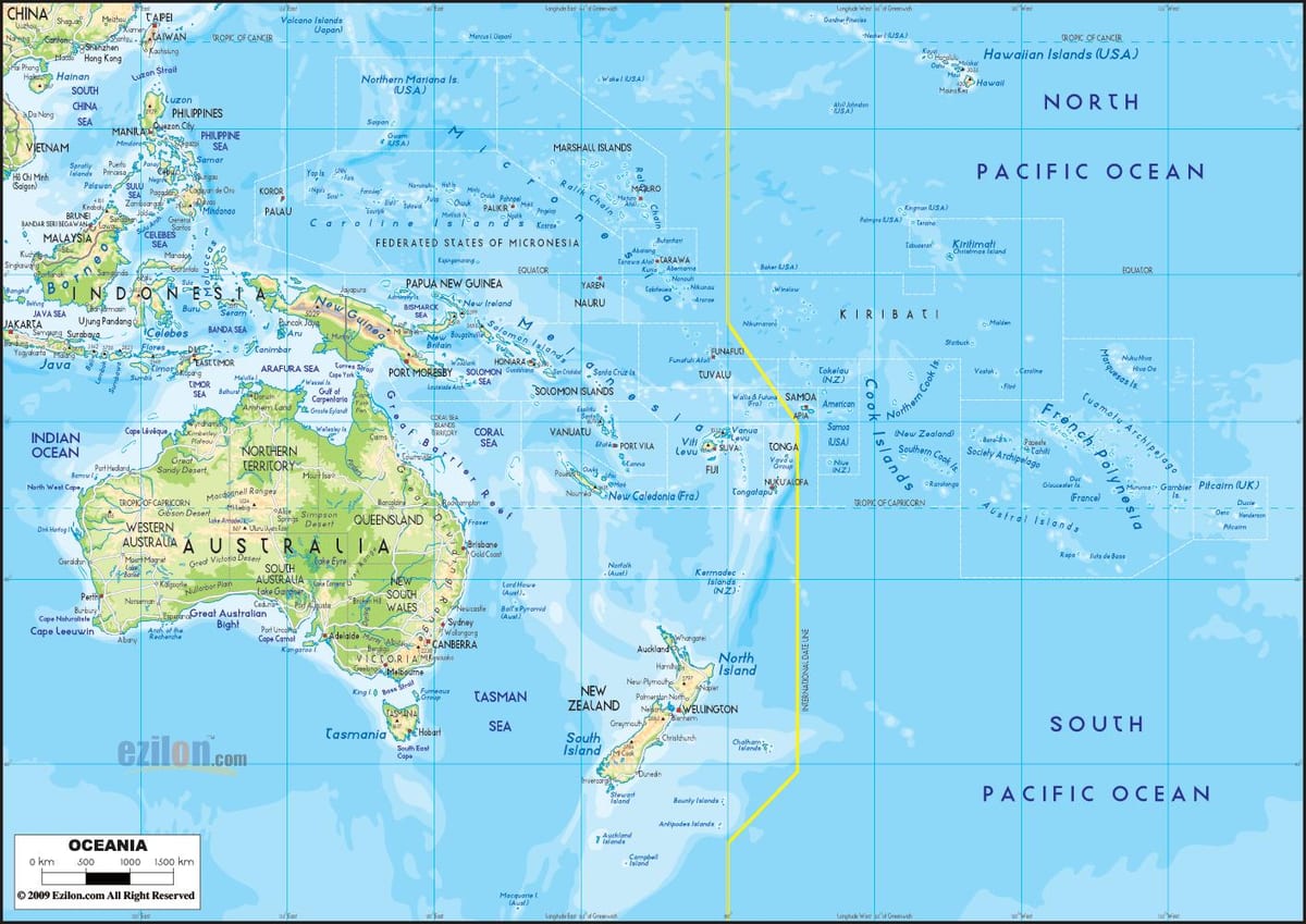 carte de l'Australie îles