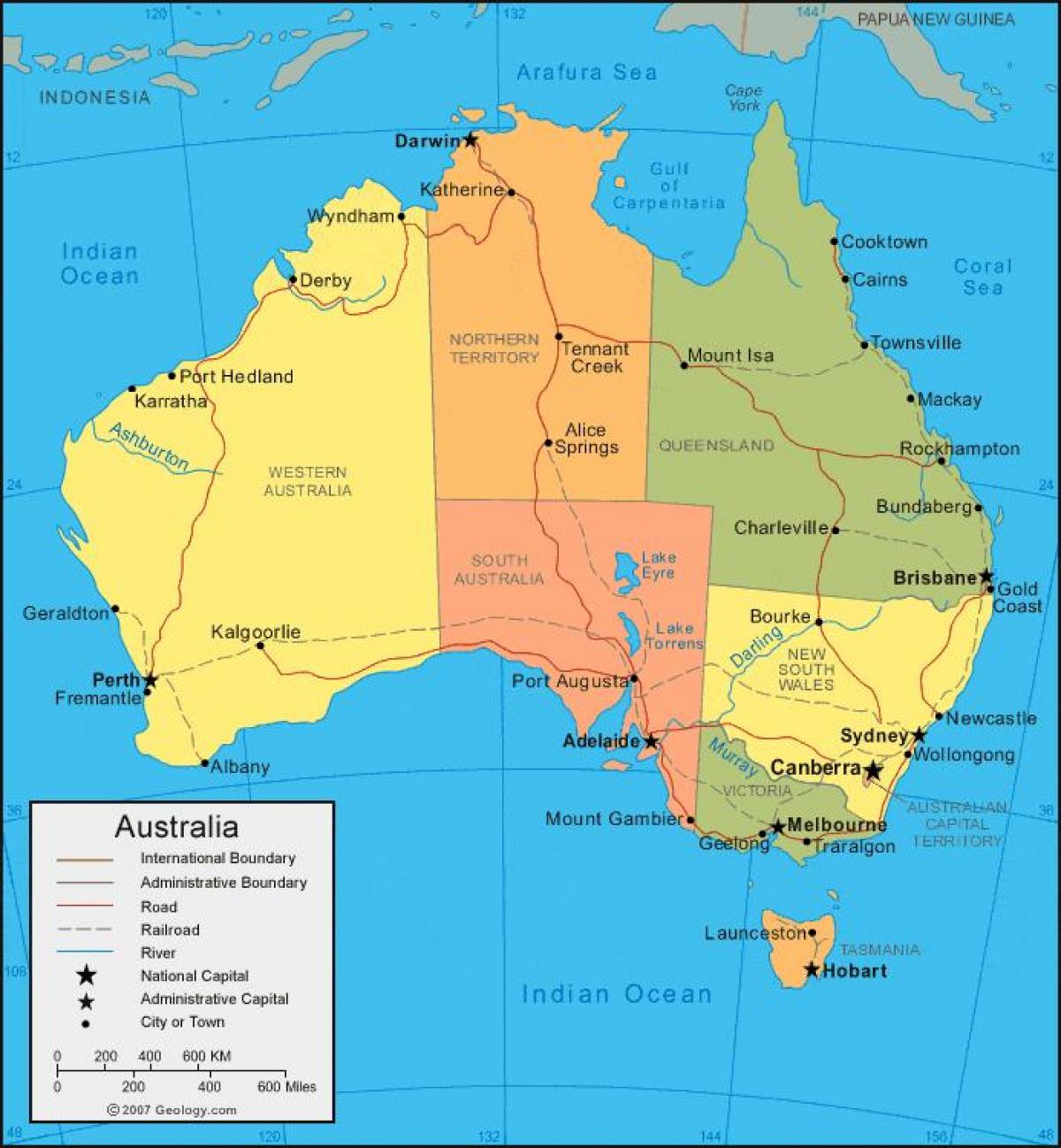 L Australie De La Zone De Carte Carte De L Australie L Australie Et La Nouvelle Zelande Oceanie