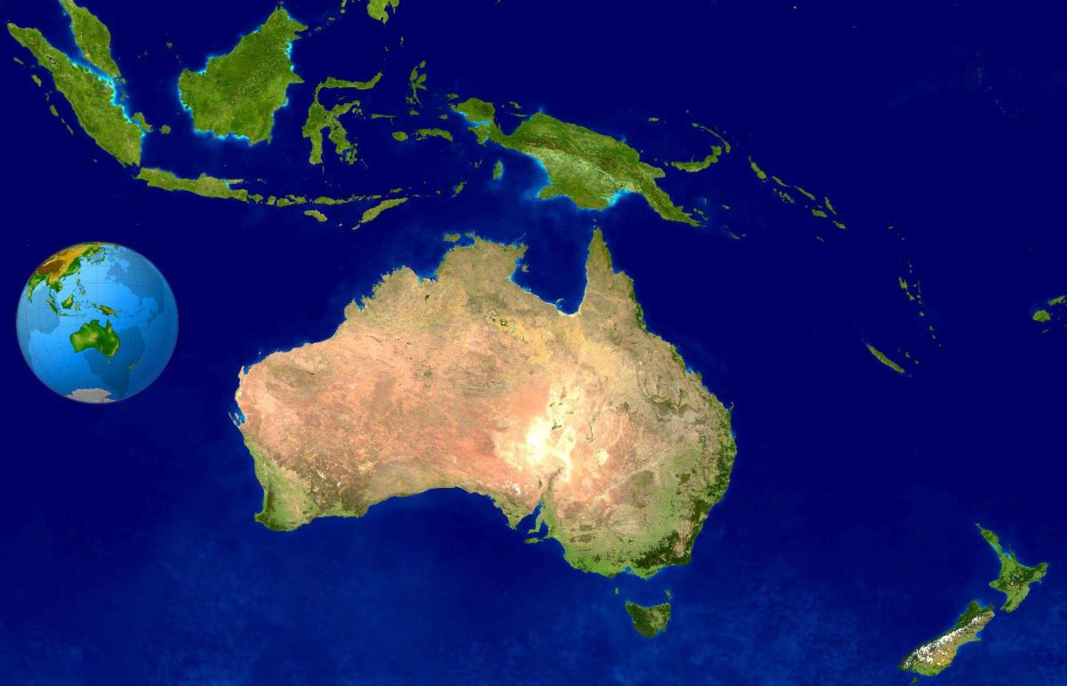 L'australie carte satellite