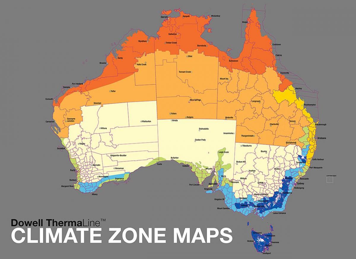 Australien zones climatiques de la carte