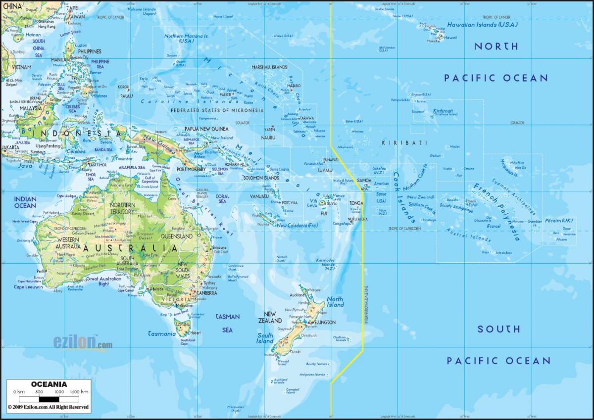 L'australie et l'océanie carte