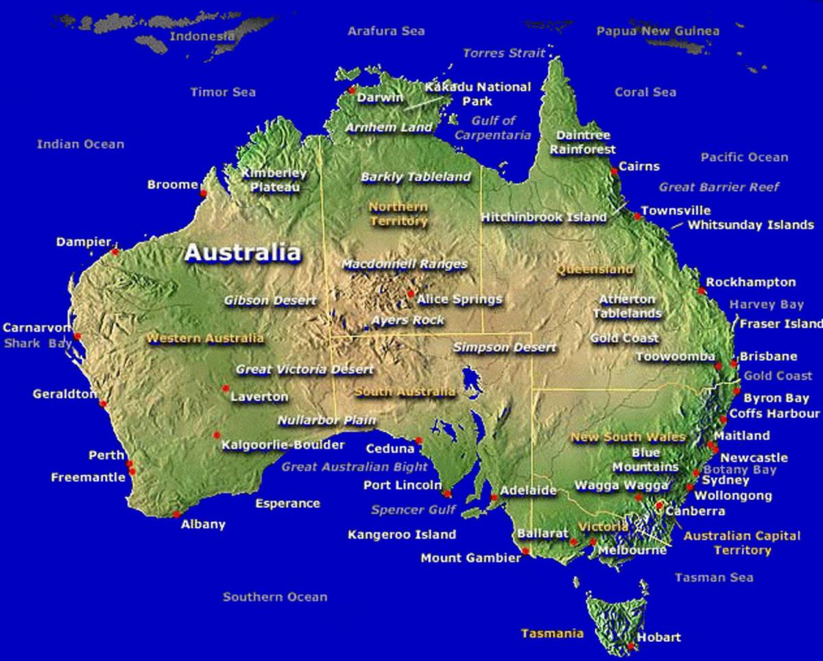 carte de l'Australien carte