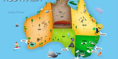Carte de l'Australie pour les enfants