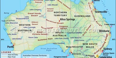 L'australie sur la carte