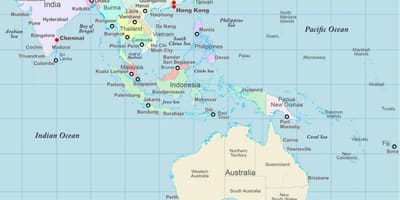 De l'asie et de l'Australie à la carte