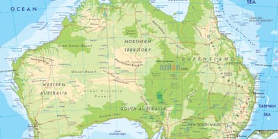 Carte géographique de l'Australie