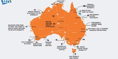 Carte de l'Australie plage