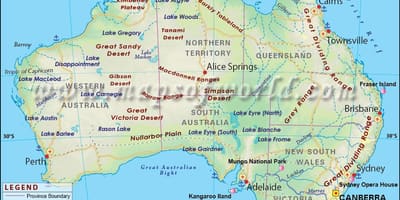 Carte de l'Australie avec les capitales