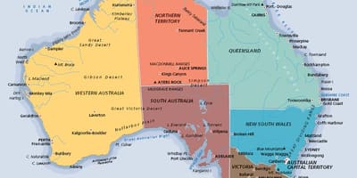 Étiquetés la carte de l'Australie