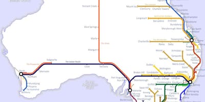 Australien trains de la carte