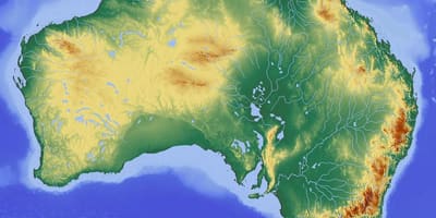 Carte topographique de l'Australie