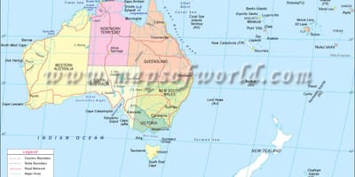Carte de l'Australie continent