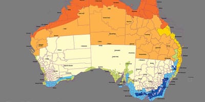 Australien zones climatiques de la carte