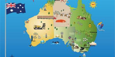 L'australie carte des attractions touristiques