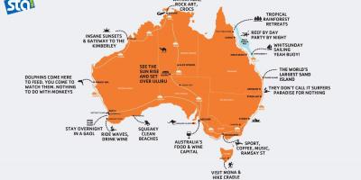 Carte de l'Australie plage