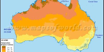 Carte de la température de l'Australie