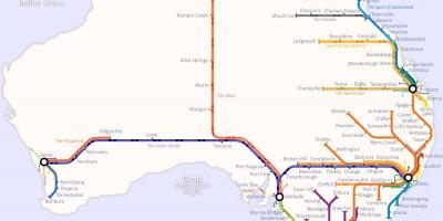 Carte ferroviaire en Australie