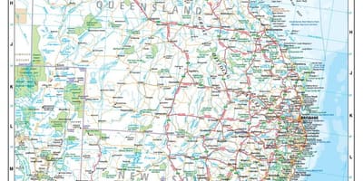 Carte de la Côte Est de l'Australie