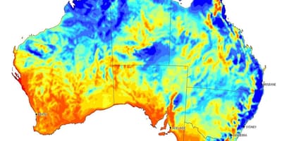 Carte des vents de l'Australie
